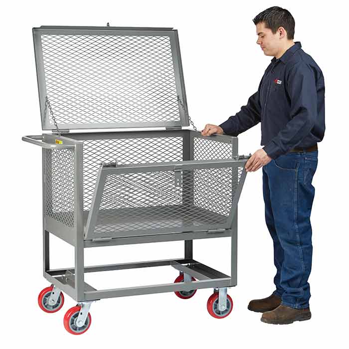 Box truck with drop gate and lid